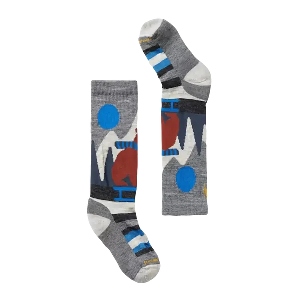 SMARTWOOL K's Ski Sleigh Bear Over The Calf Socks MEDIUM GRAY